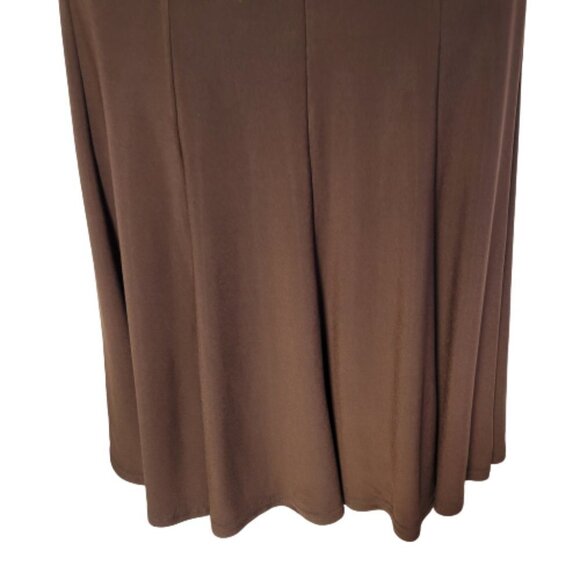 Elastic Waist Dark brown Flare Skirt Size M NWOT - Picture 2 of 4